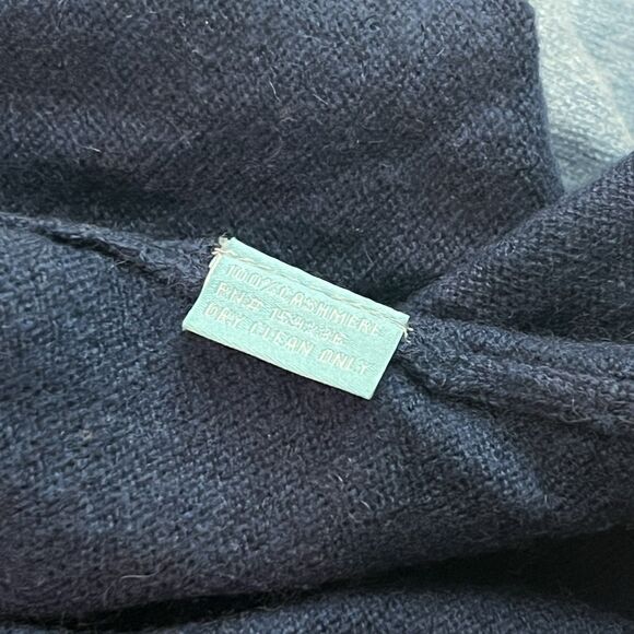 J. McLAUGHLIN Long Cashmere Cardigan Sweater Colorblock 2 Tone Blue Navy *Small? - Picture 4 of 5